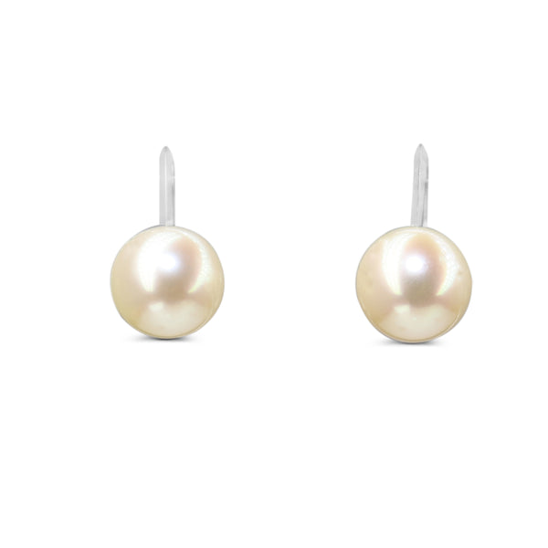 14ct White Gold 8mm Cultured Pearl Screw Back Earrings
