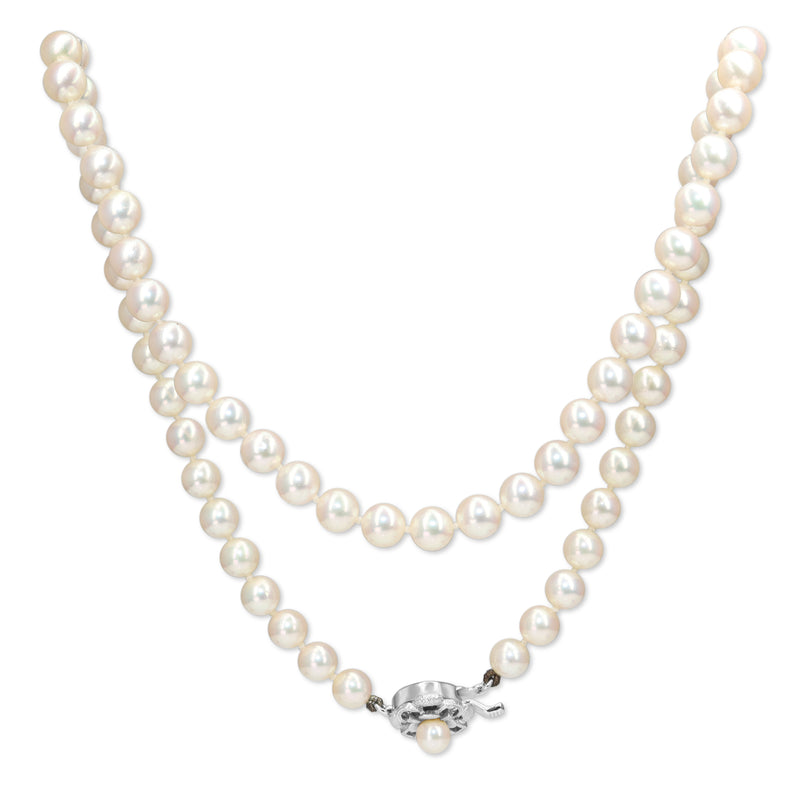 Cultured 6.5mm Pearl Strand on Silver Clasp