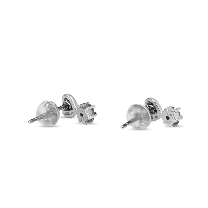 Platinum Heart Drop Diamond Stud Earrings - Reserved for MW Layby