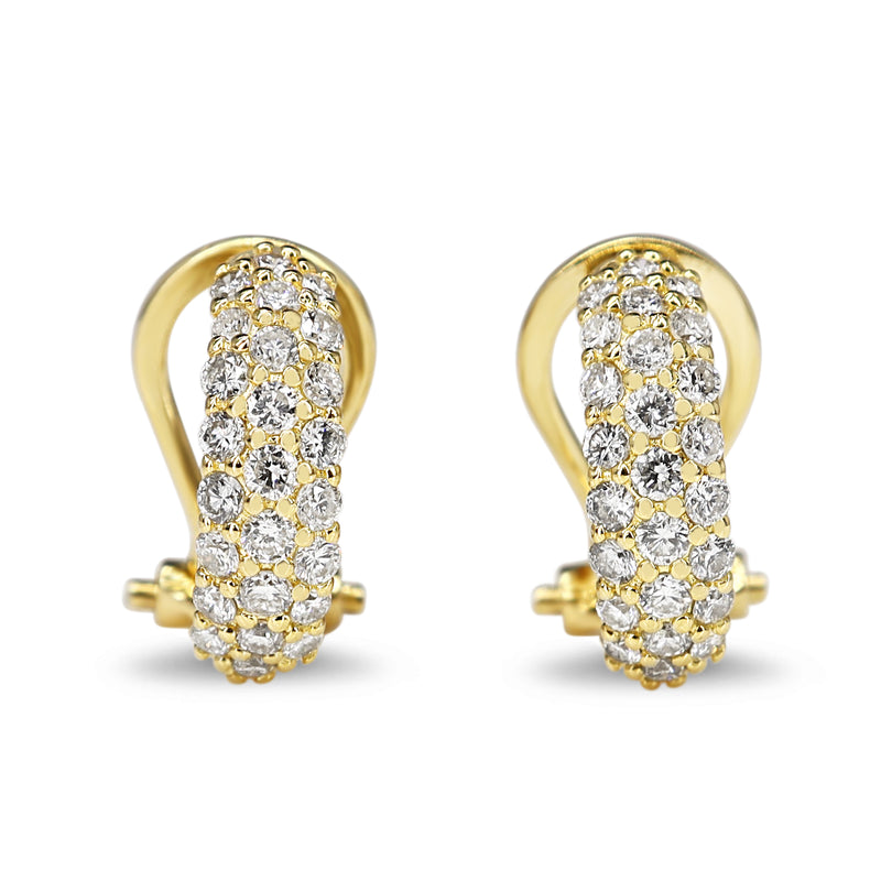 18ct Yellow Gold Pavè Diamond Hoop Earrings
