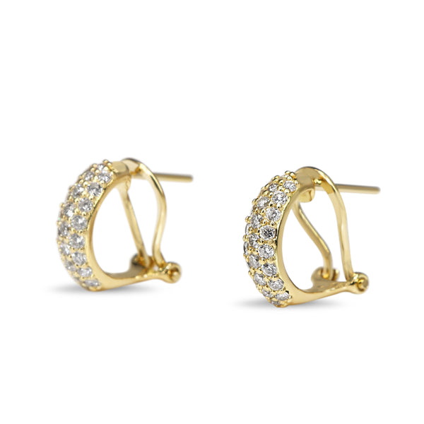 18ct Yellow Gold Pavè Diamond Hoop Earrings