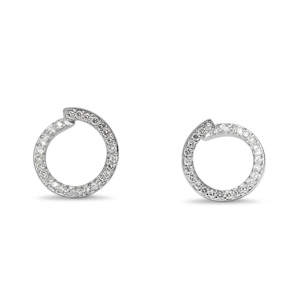 Platinum Diamond Twist Hoop Earrings