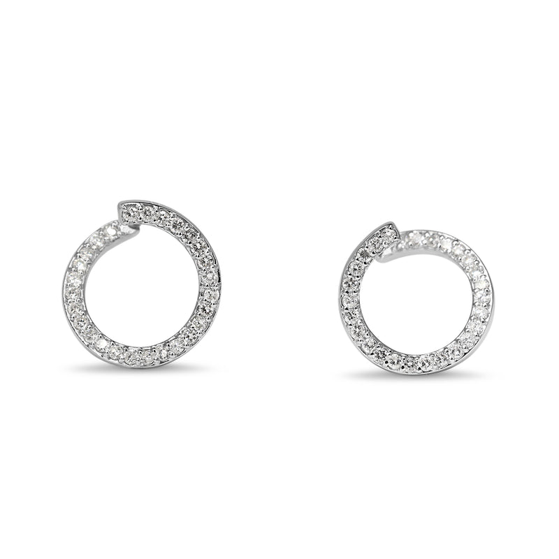 Platinum Diamond Twist Hoop Earrings