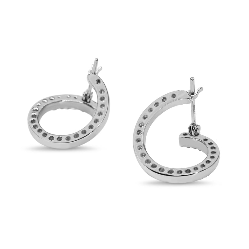 Platinum Diamond Twist Hoop Earrings