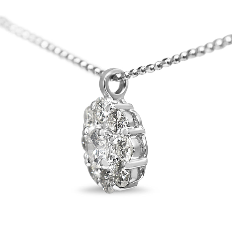 Platinum Diamond Cluster Necklace