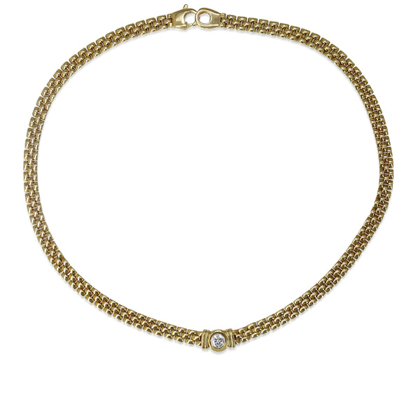 18ct Yellow Gold .45ct Diamond Fancy Link Necklace / Chain