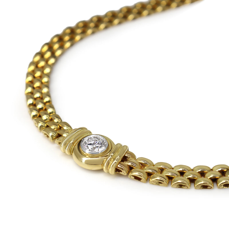 18ct Yellow Gold .45ct Diamond Fancy Link Necklace / Chain
