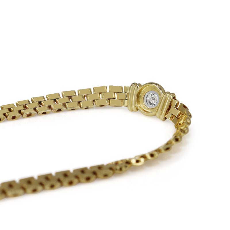 18ct Yellow Gold .45ct Diamond Fancy Link Necklace / Chain