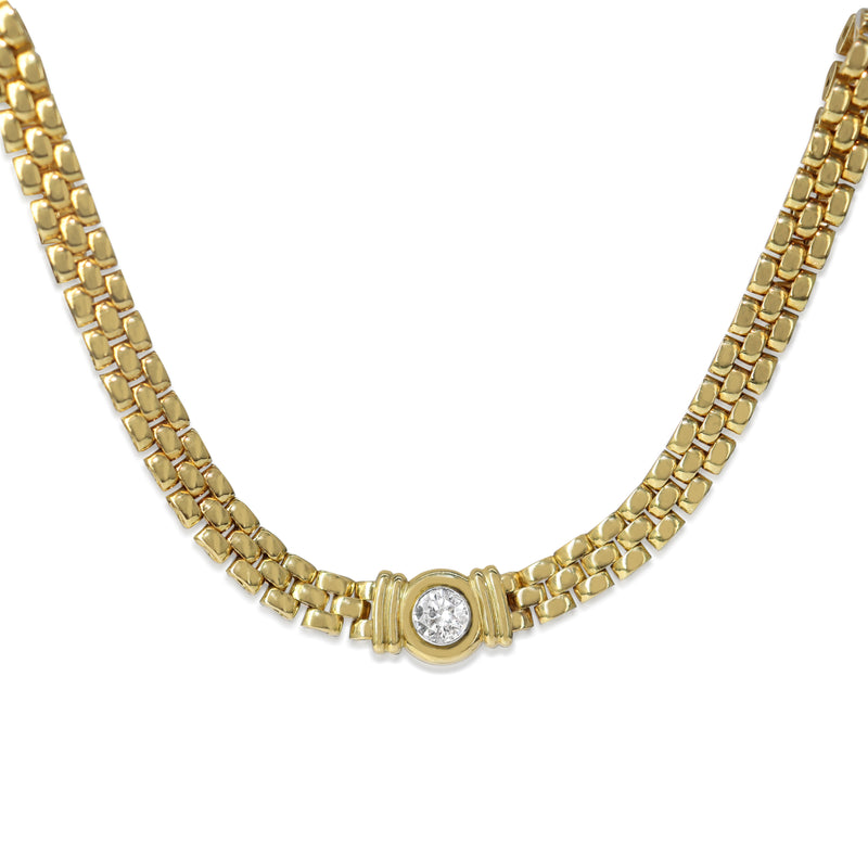 18ct Yellow Gold .45ct Diamond Fancy Link Necklace / Chain