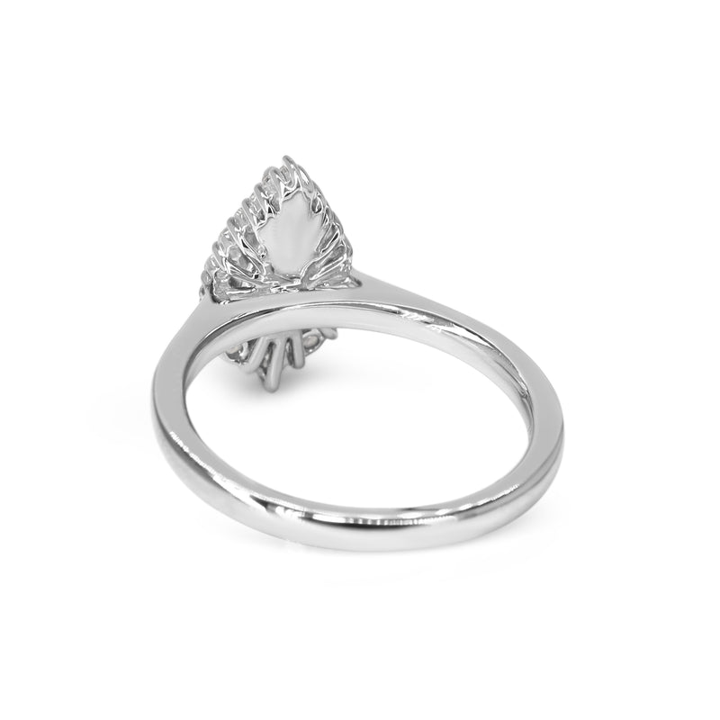 18ct Yellow and White Gold Yellow Pear Diamond Halo Ring