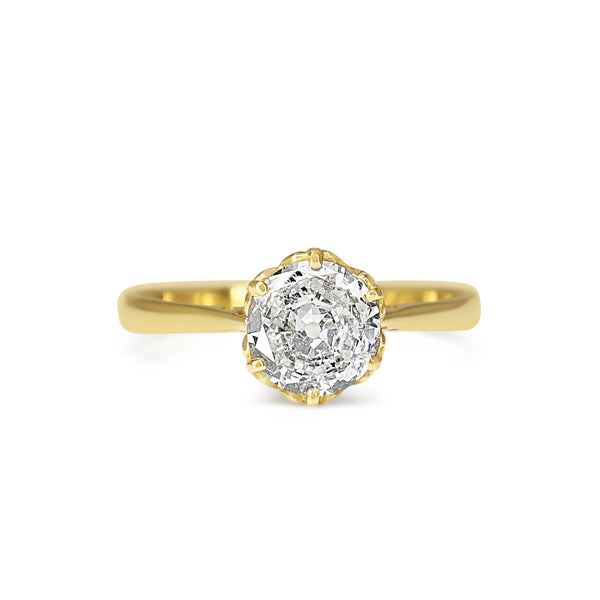 18ct Yellow Gold .75ct Old Cut Diamond Solitaire Ring