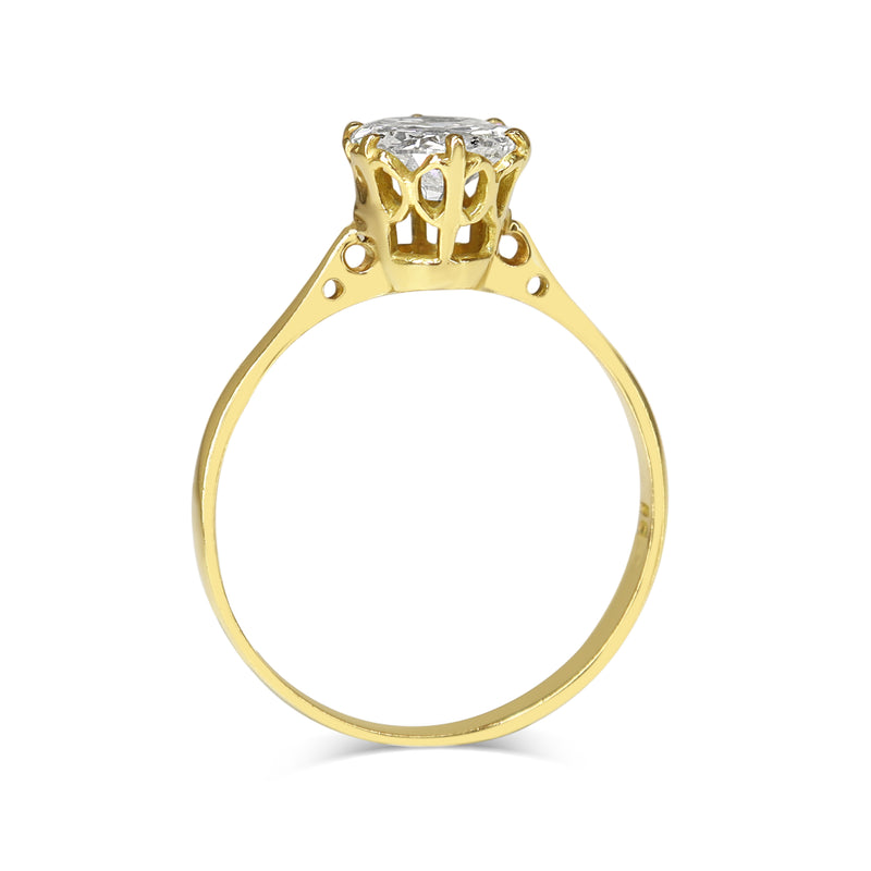 18ct Yellow Gold .75ct Old Cut Diamond Solitaire Ring