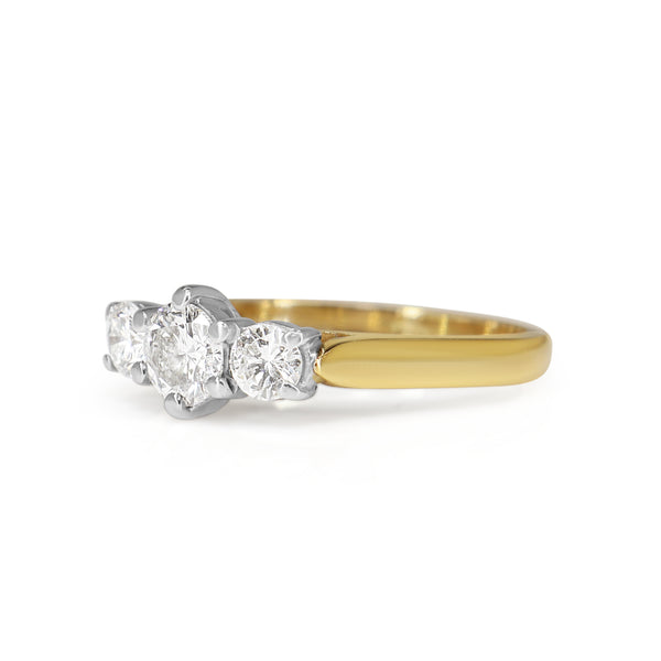 18ct Yellow and White Gold 3 Stone Diamond Ring