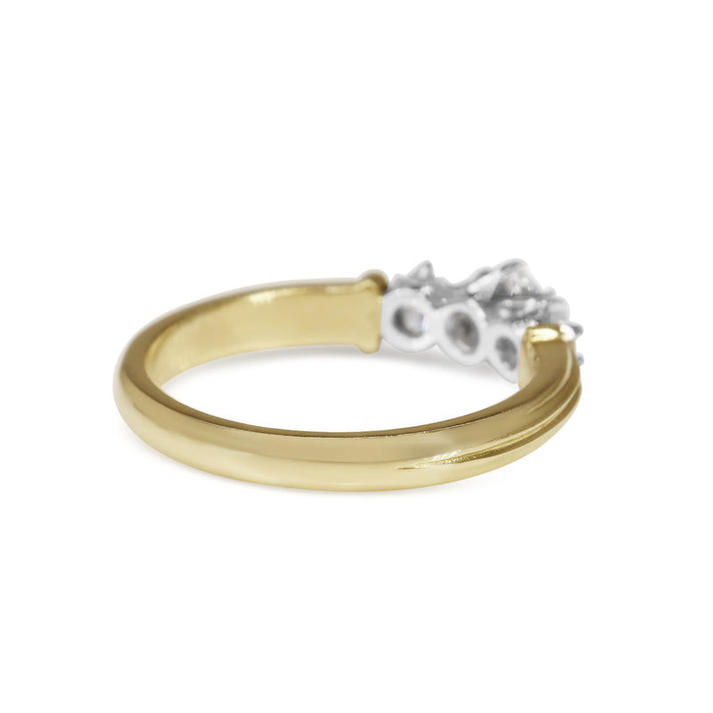 18ct Yellow and White Gold 3 Stone Vintage Style Diamond Ring