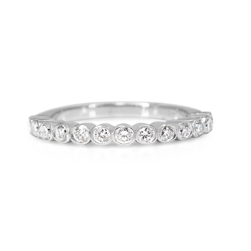 18ct White Gold Bezel Diamond Band Ring