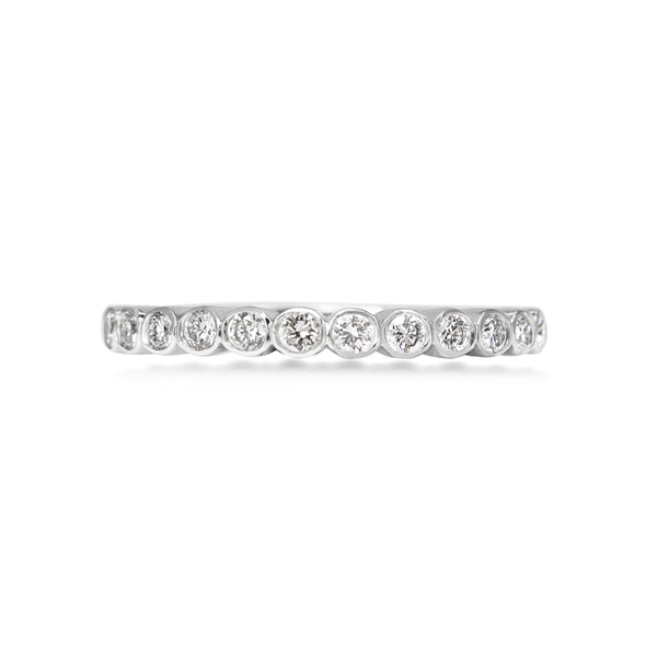 18ct White Gold Bezel Diamond Band Ring