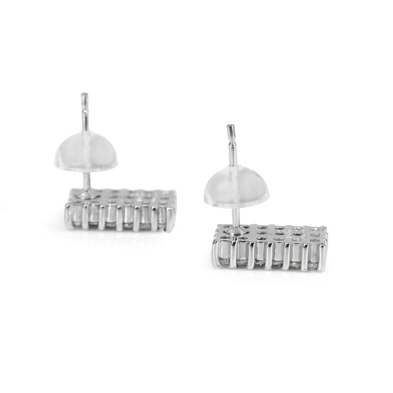 Platinum Diamond Cluster Stud Earrings