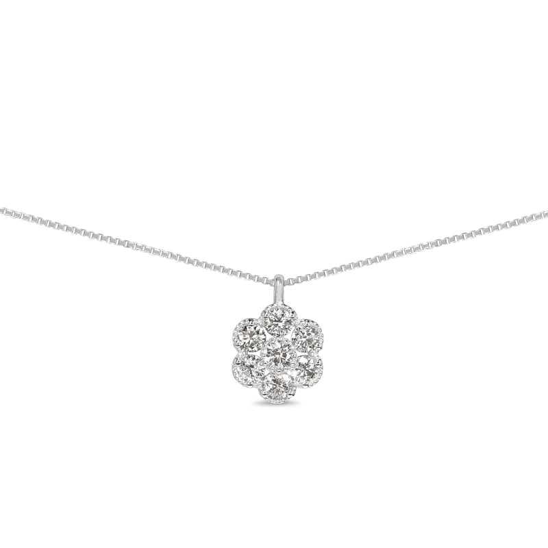 Platinum Daisy Diamond Necklace