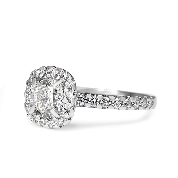 18ct White Gold Diamond Halo Ring