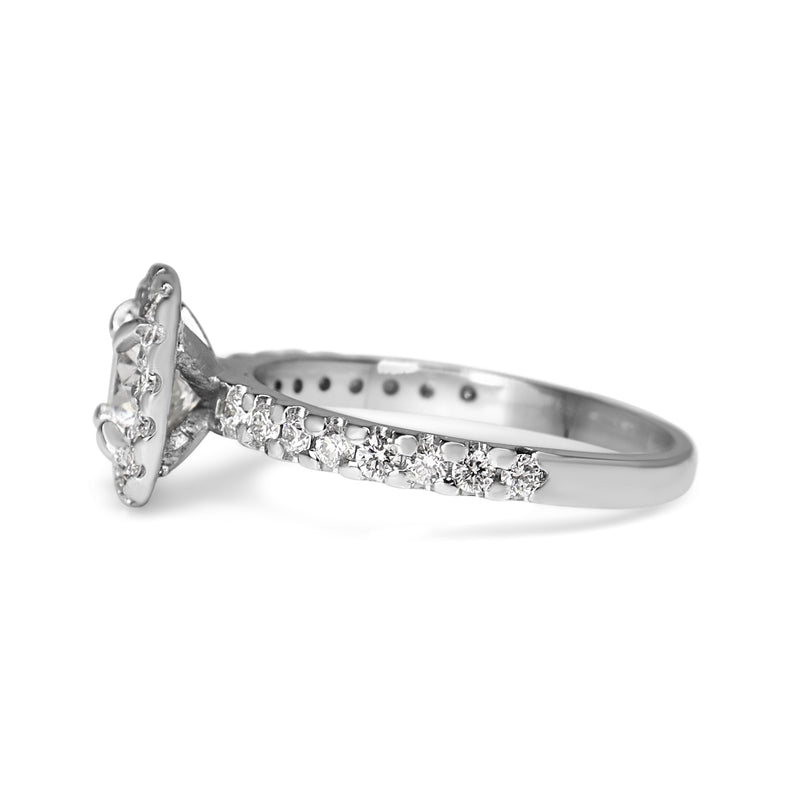 18ct White Gold Diamond Halo Ring