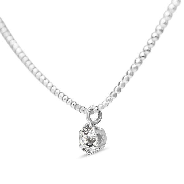 Platinum .53ct Diamond Solitaire Necklace