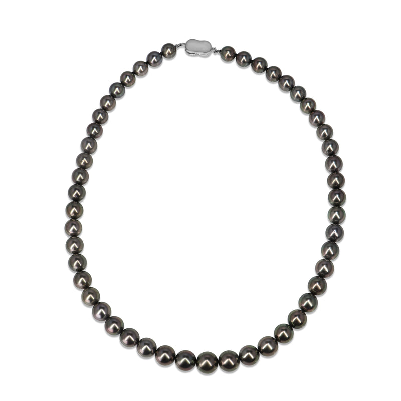 8 - 10mm Tahitian Pearl Strand Necklace on Silver Clasp