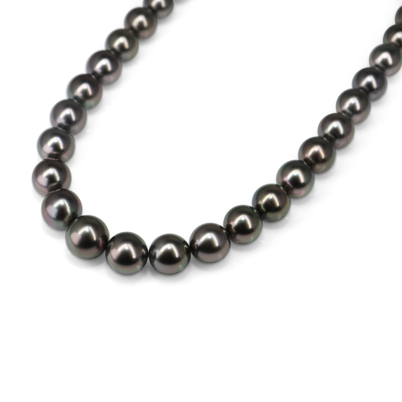 8 - 10mm Tahitian Pearl Strand Necklace on Silver Clasp