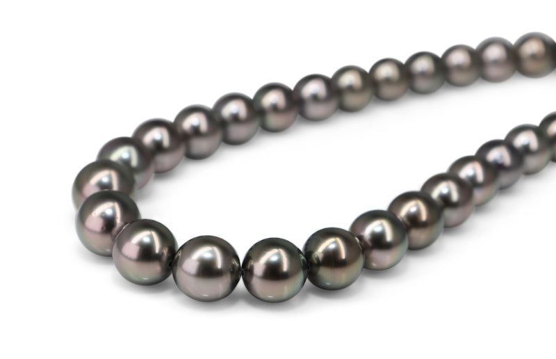 8 - 10mm Tahitian Pearl Strand Necklace on Silver Clasp