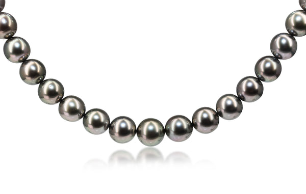 8 - 10mm Tahitian Pearl Strand Necklace on Silver Clasp