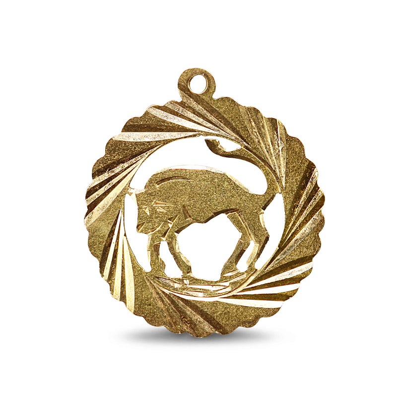 18ct Yellow Gold Taurus the Bull Zodiac Star Sign Pendant