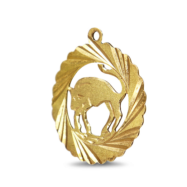 18ct Yellow Gold Taurus the Bull Zodiac Star Sign Pendant