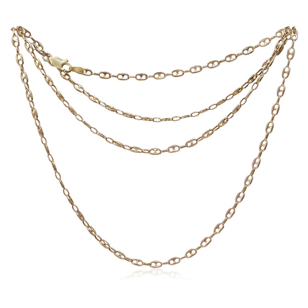 9ct Yellow Gold Fancy Gucci Mariner Link Chain Necklace