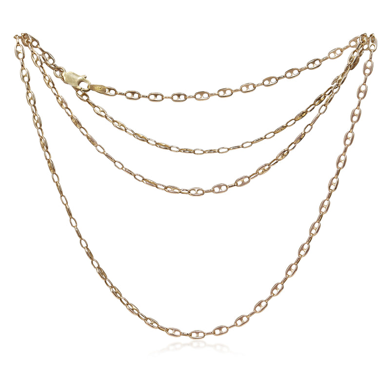 9ct Yellow Gold Fancy Gucci Mariner Link Chain Necklace