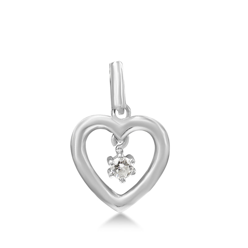 18ct White Gold Diamond Heart Pendant