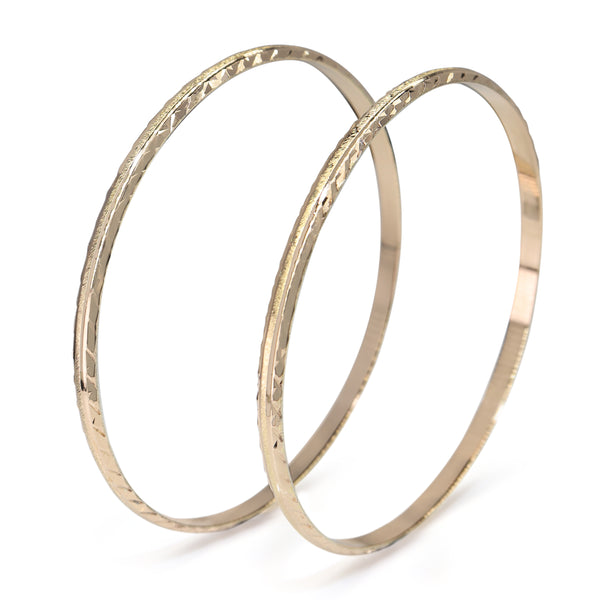 18ct Yellow Gold Etched Bangle