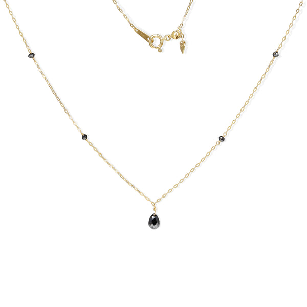 18ct Yellow Gold Black Diamond Necklace