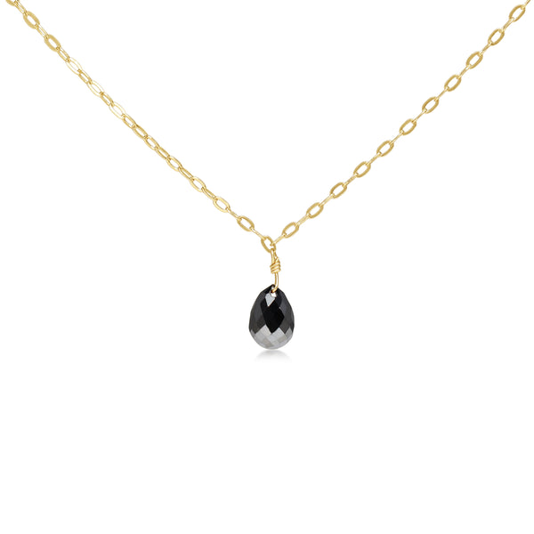 18ct Yellow Gold Black Diamond Necklace