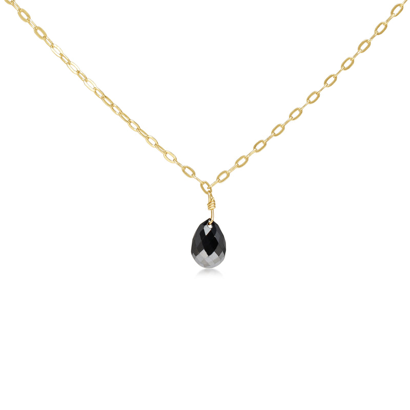 18ct Yellow Gold Black Diamond Necklace
