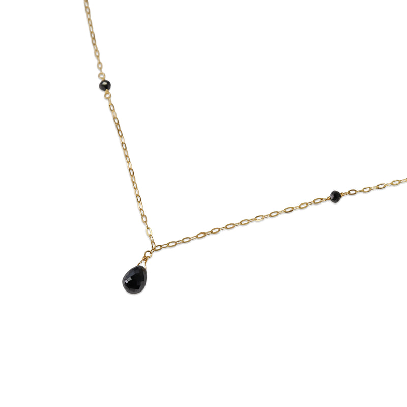 18ct Yellow Gold Black Diamond Necklace