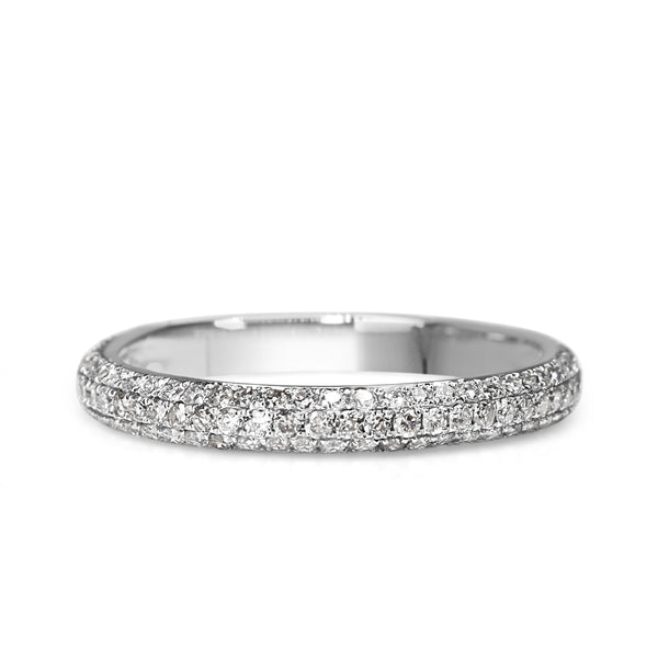 18ct White Gold Pavé Diamond Band Ring