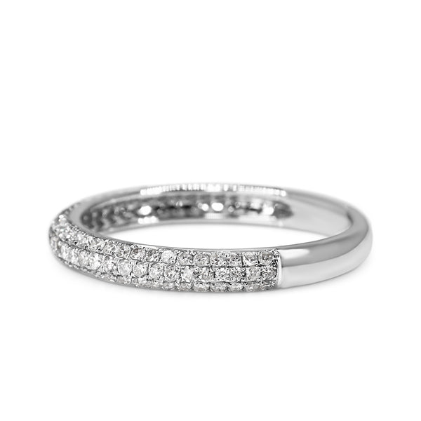 18ct White Gold Pavé Diamond Band Ring