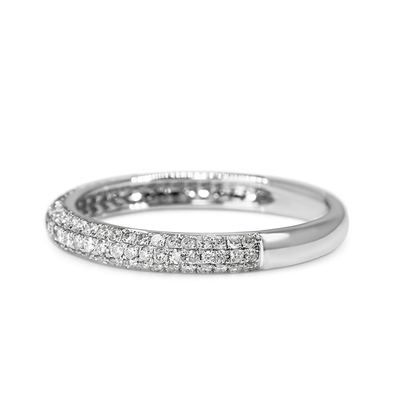 18ct White Gold Pavé Diamond Band Ring