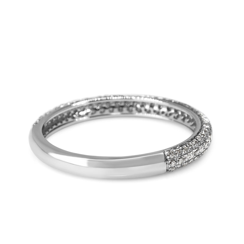 18ct White Gold Pavé Diamond Band Ring