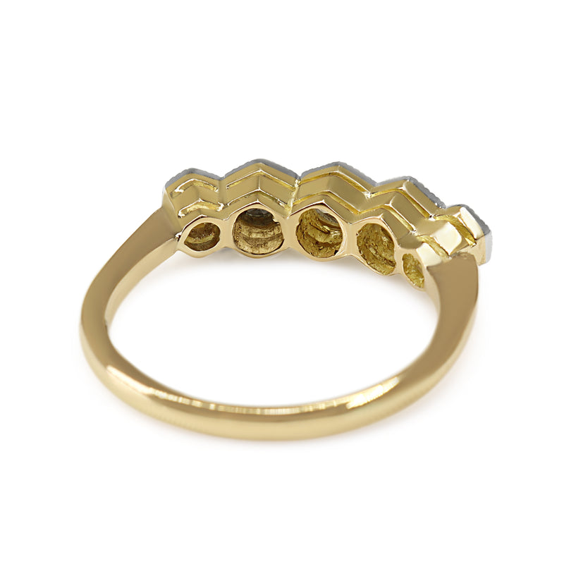 18ct Yellow and White Gold Antique 5 Stone Diamond Ring
