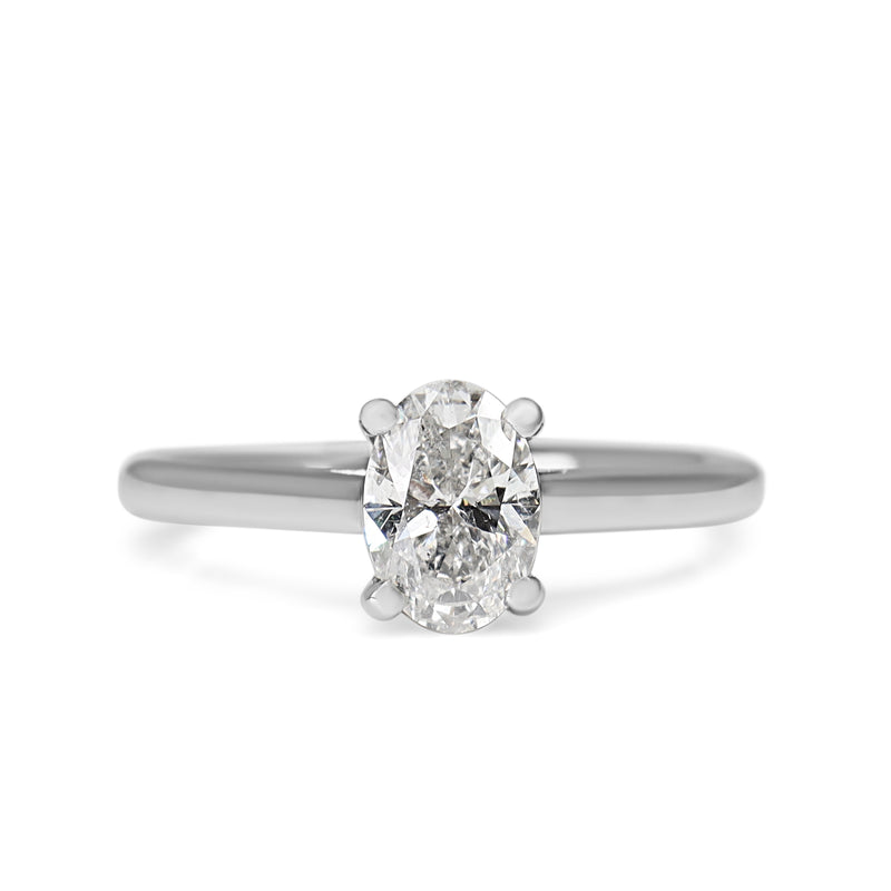 Platinum 1.00ct Oval Diamond Solitaire Ring