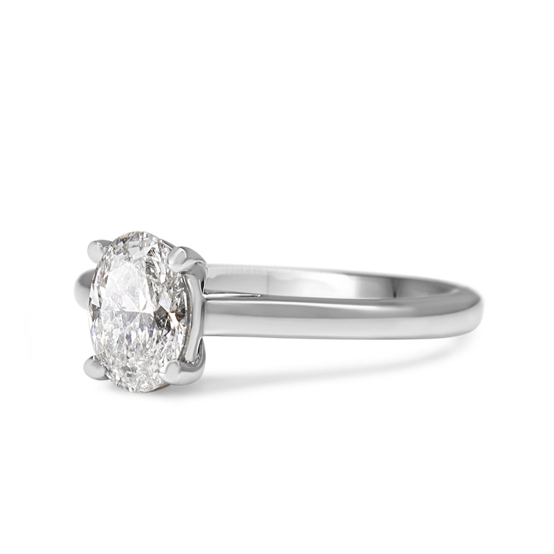 Platinum 1.00ct Oval Diamond Solitaire Ring