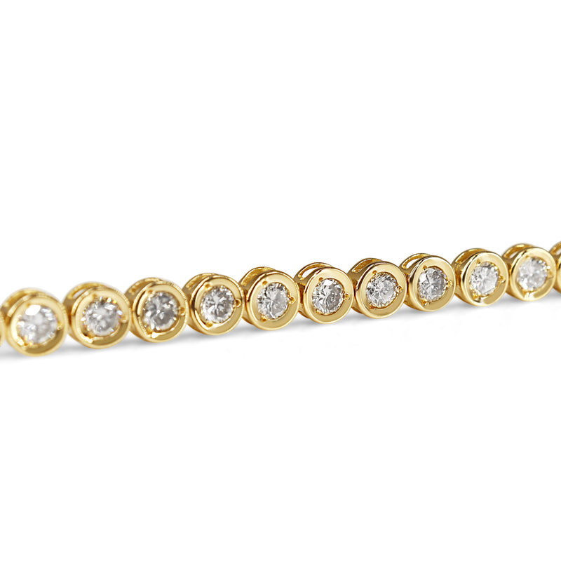 18ct Yellow Gold Champagne Diamond Tennis Bracelet