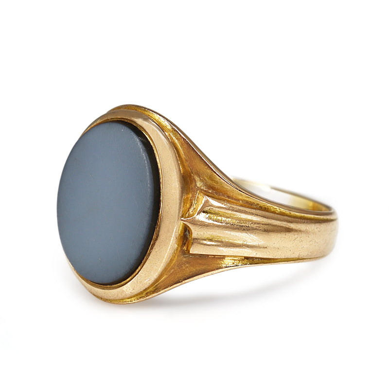 15ct Yellow Gold Antique Agate Signet Ring
