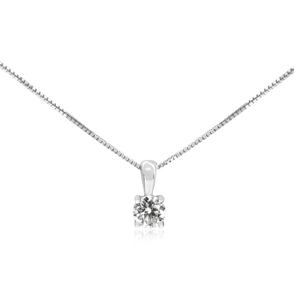 9ct White .40ct Diamond Solitaire Necklace