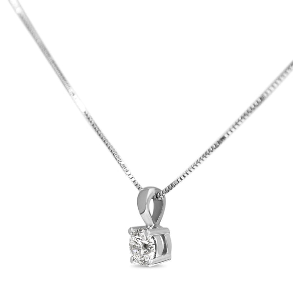 9ct White .40ct Diamond Solitaire Necklace